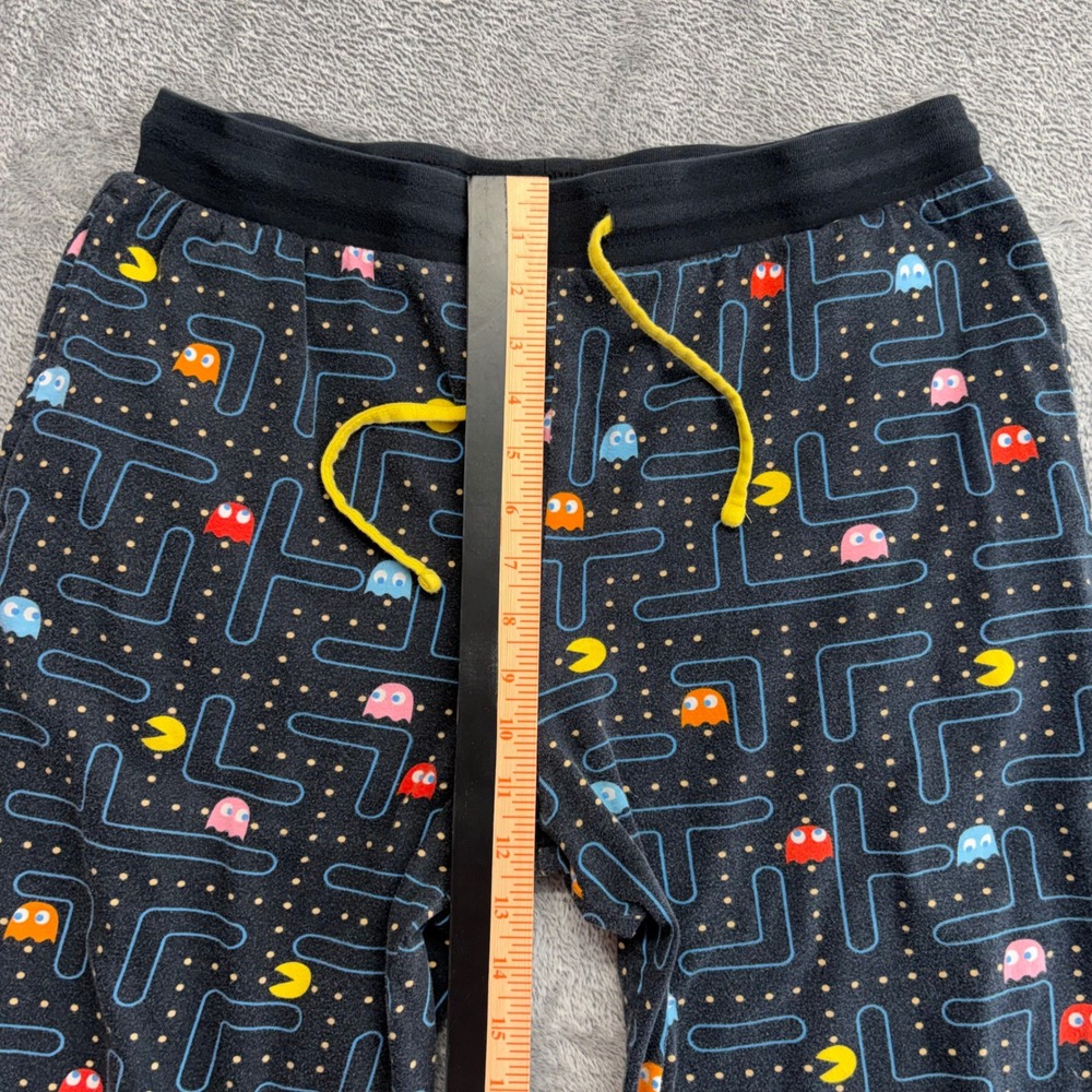 Pac-Man Pajama Pants Mens Large Black Good‎ All Over Maze Print Cotton Lounge - Picture 10 of 14